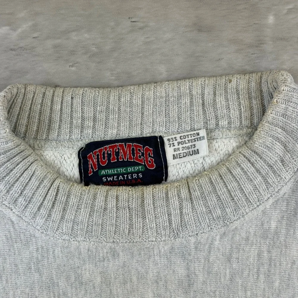 Vintage Nutmeg Indiana University Hoosiers Sweatshirt Gray Crewneck Medium IU
